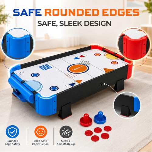 Image of Lifelong Cuppy Air Hockey Table for Kids | Electric Powered with 2 Strikers & 4 Pucks | Plug & Play Durable Board with Air Vents &12V Motor | BIS Certified Indoor & Outdoor Fun Game