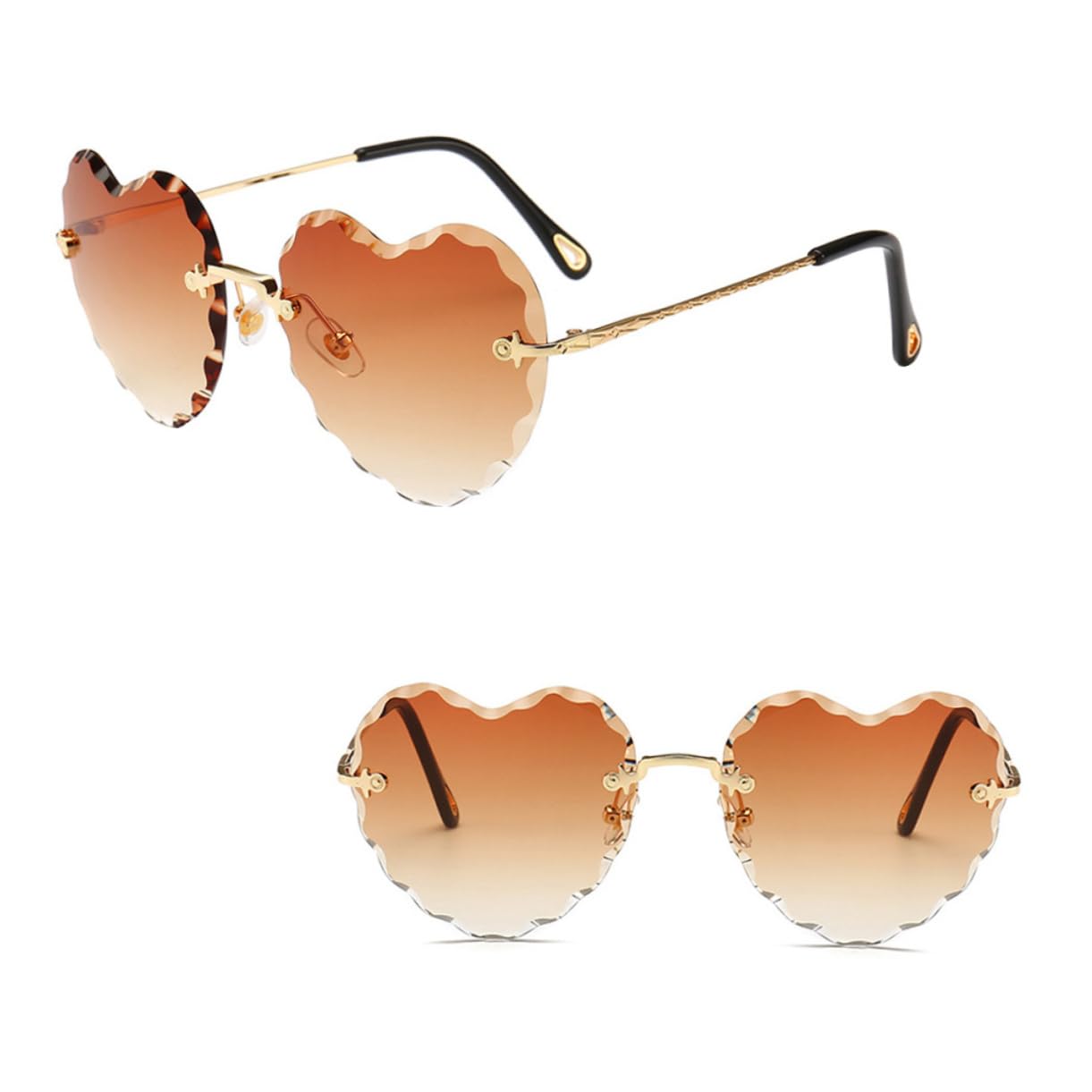 GALPADA 3 Pz occhiali anti UV sunglasses bicchieri divertenti occhiali da sole metallici per le donne occhiali trasparenti per protezione occhiali da sole da festa occhiali da sole a cuore