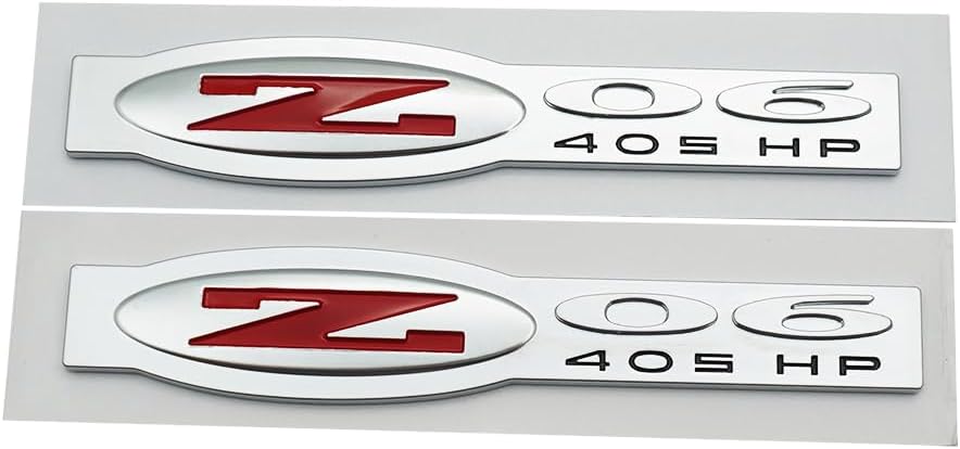 2Pc 1997-2004 Z06 405 HP Fender Emblem 3D C5 Badge Nameplate Replacement for Z06