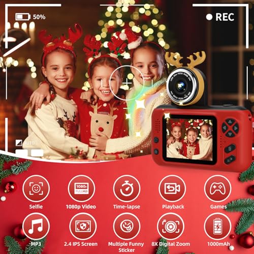 Makolle Kids Camera for Girls, mini Camera for Childrens Age 3-8, Red — view 6
