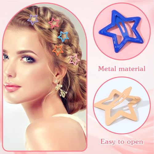 60 pinzas de cabello estrellas brillantes multicolor miniatura 2