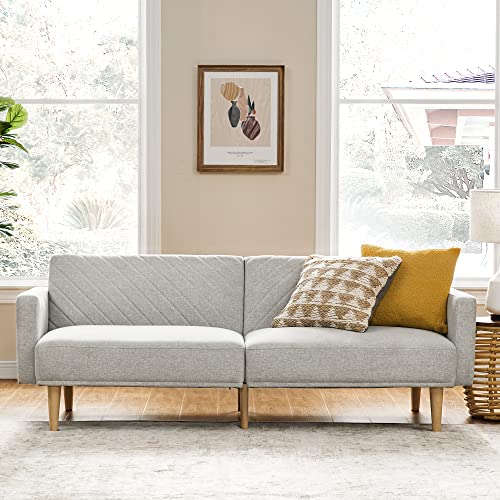 Mopio Chloe Futon Sofa Bed, Convertible Sleeper Sofa with Tapered Legs, 77.5 Mopio Chloe Futon Sofa Bed, Convertible Sleeper Sofa with Tapered Legs, 77.5