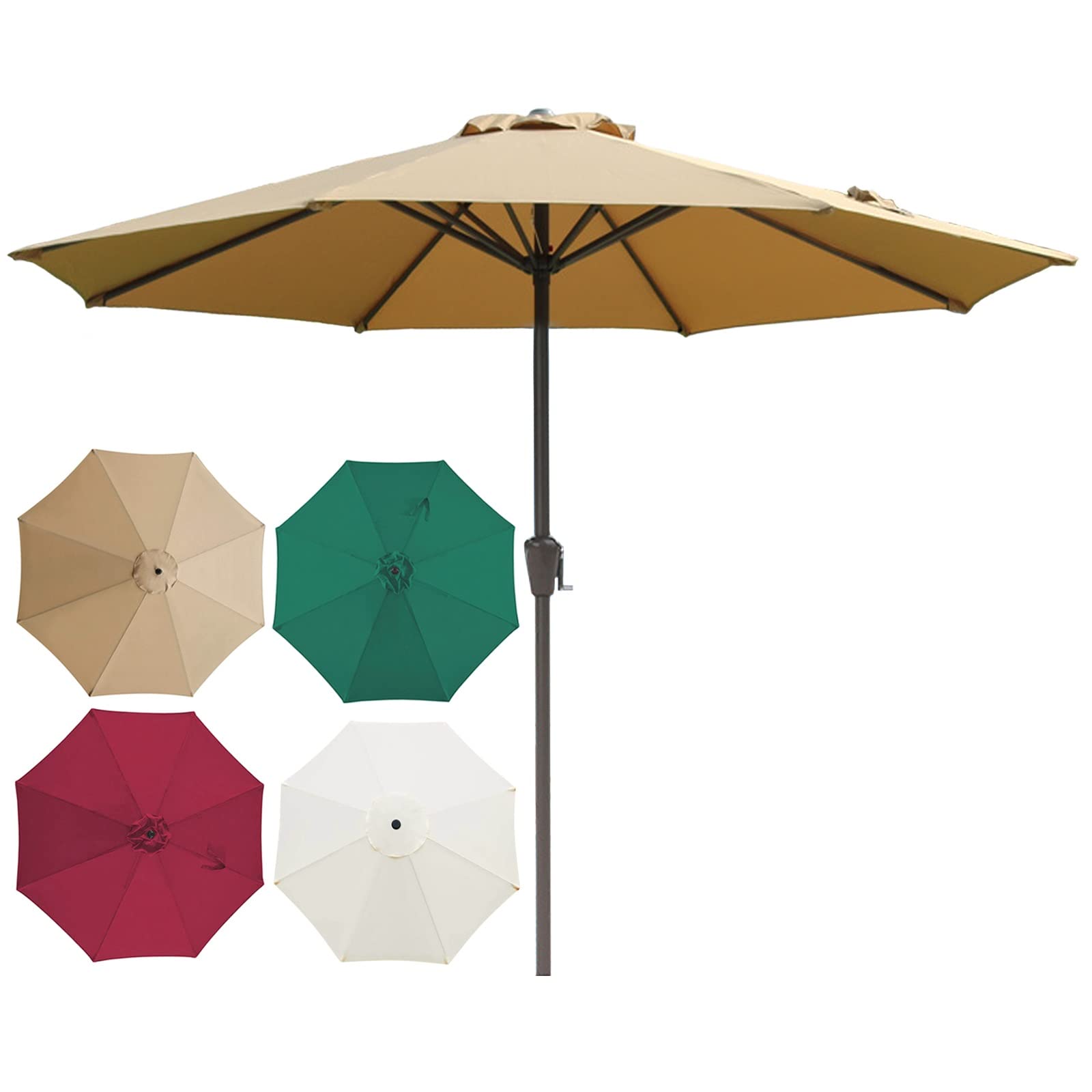 LYGSWDB Parasole tarasowe, Parasole ogrodowe Parasole, Lekkie parasole ogrodowe Zewnętrzna osłona przeciwsłoneczna, Duży parasol stołowy na patio, Łatwe otwieranie i zamykanie, Khaki