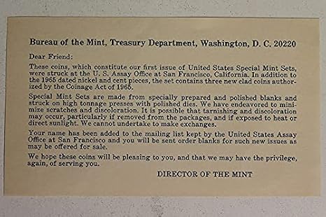 1965 US Special Mint Set Original Government Packaging