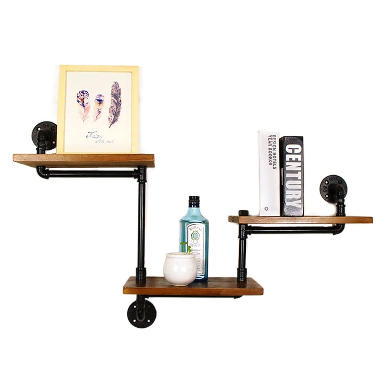 パイプ棚 1190x350x200 Amazon｜産業用パイプ棚の壁掛けユニット本棚、産業用配管棚浴室