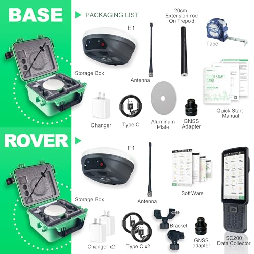 E1 RTK GNSS Survey Equipment 20 Hours Endurance RTK GNSS GPS with IMU ...