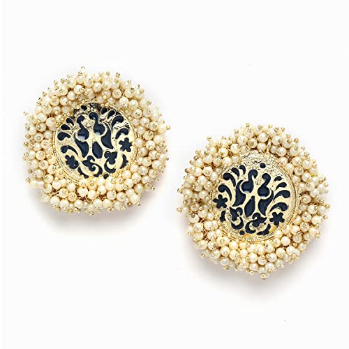 Shining Diva Fashion Celebrity Inspired Latest Stylish Traditional Pearl Stud Earrings for Women and Girls