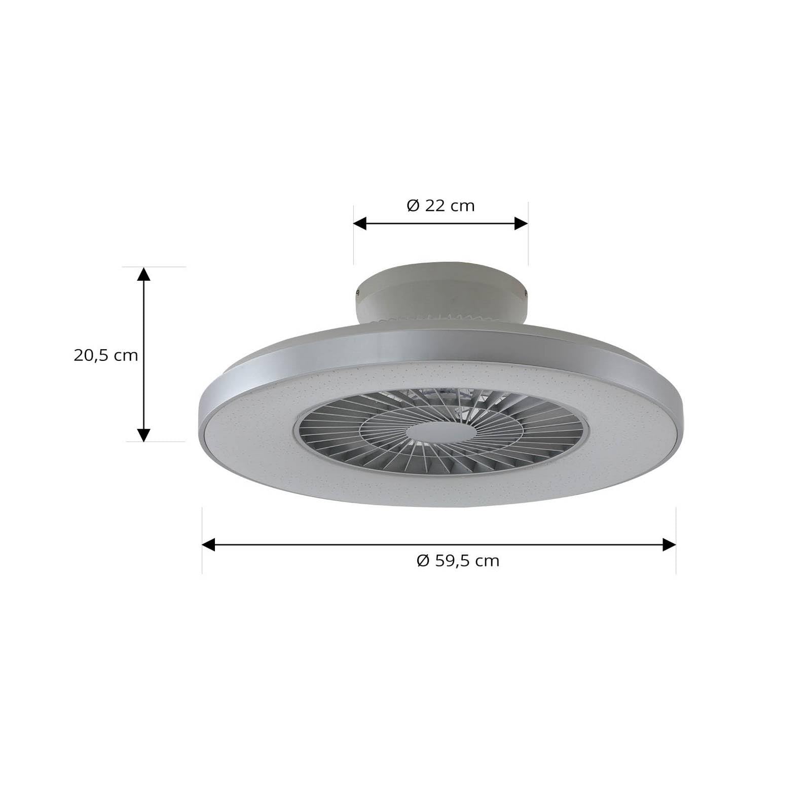 Lindby Smarter Deckenventilator mit LED Beleuchtung und Fernbedienung leise Ø 60 cm, App Steuerung Ventilator Lampe dimmbar Farbwechsel (3000-6500K)