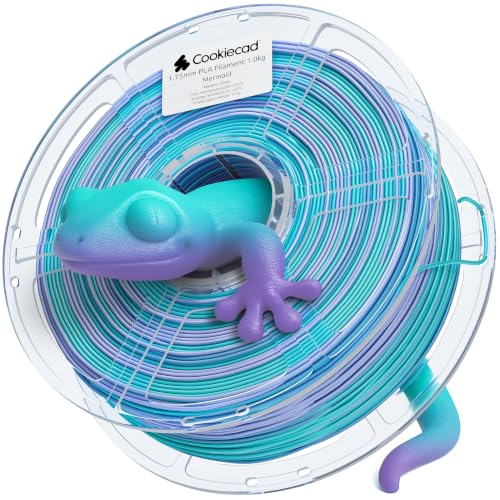 Cookiecad Mermaid (Purple->Blue->Green Rainbow Transition) PLA 3D Printer Filament 1.75mm 1kg