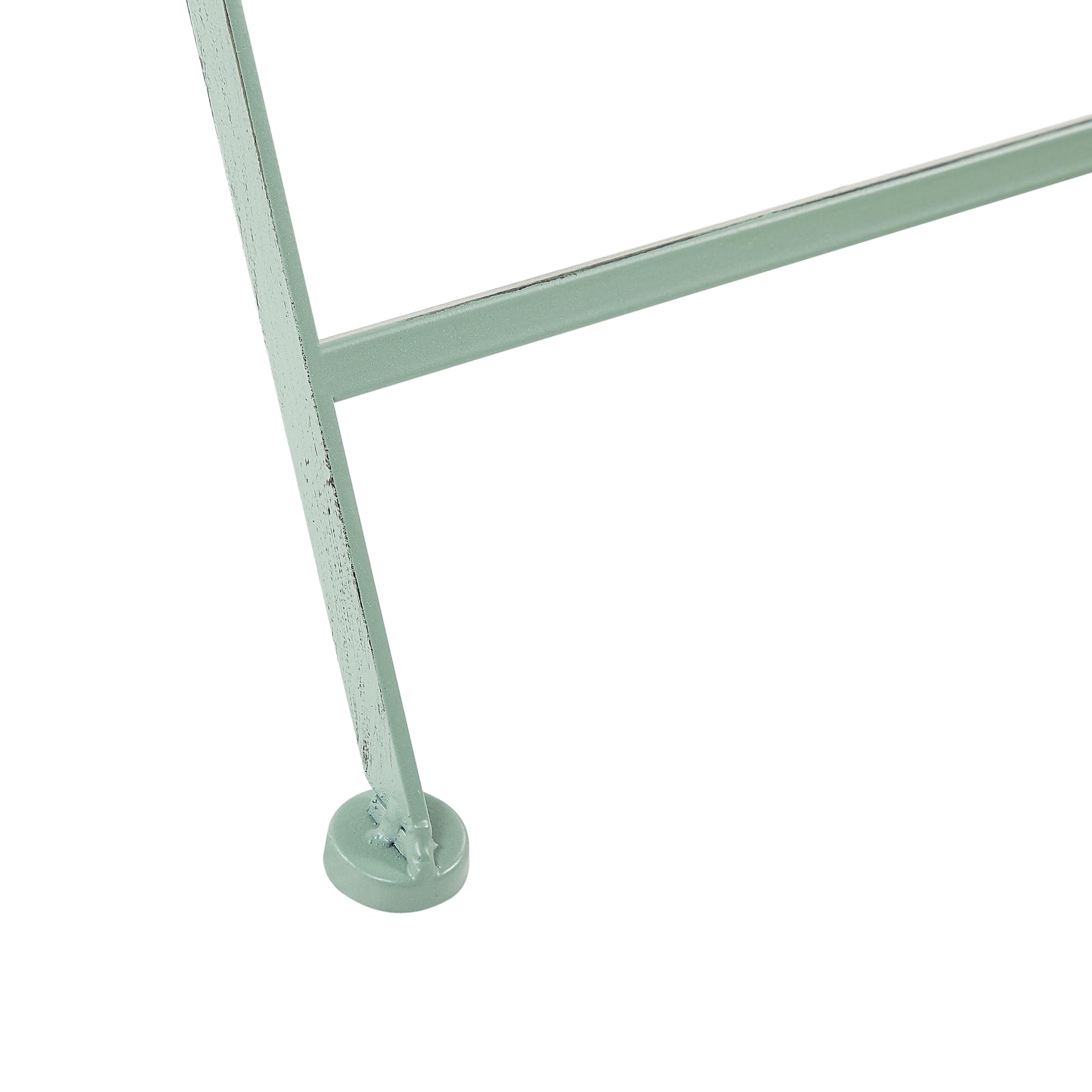 Metalowy stolik balkonowy okrągły 70 cm ozdobny zielony Trento