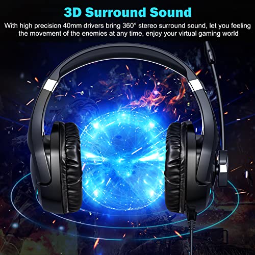 ECOOPRO Stereo Gaming Headset, LED verlicht, 3.5mm jack rood - Afbeelding 4
