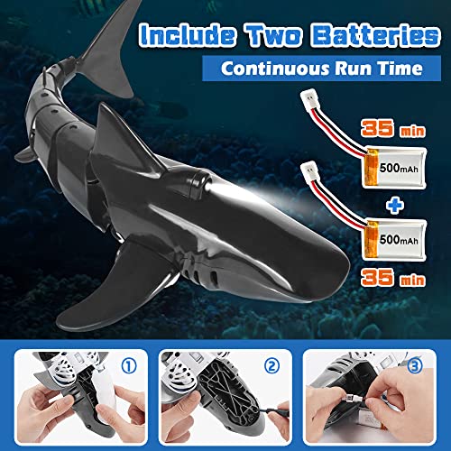 24G-Remote-Control-Shark-Toy-118-Scale-High-Simulation-Shark-Shark-for-Swimming-Pool-Bathroom-Great-Gift-RC-Boat-Toys-for-5-Year-Old-Boys-and-Girls-with-2-Batteries