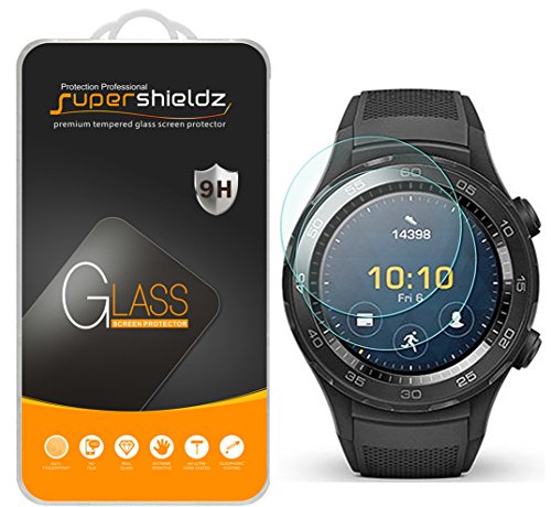 Supershieldz (2 Pack) Designed for Huawei Watch 2 and Huawei Watch 2 Classic Tempered Glass Screen Protector, (Full Screen Coverage), Anti Scratch Bubble Free
