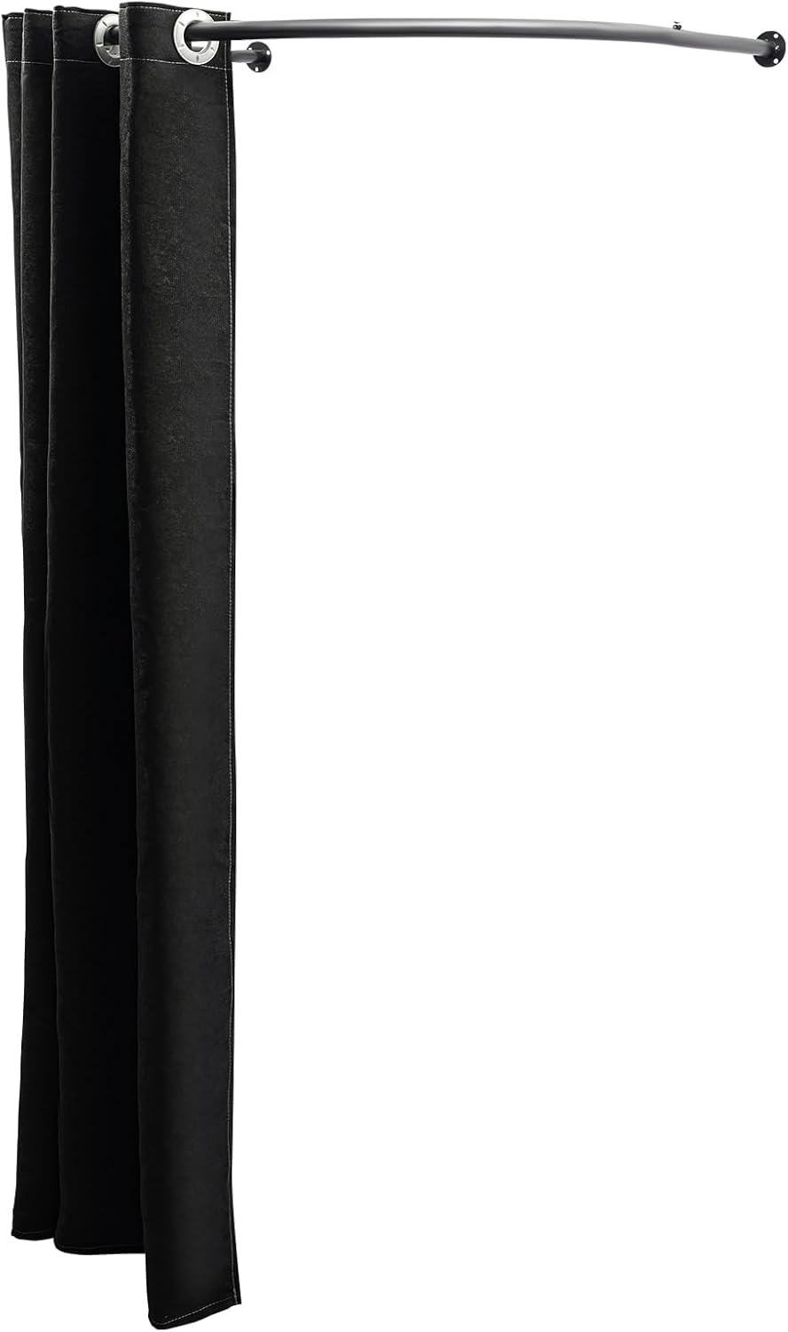 U-Dressing Room Privacy Protection Changing Divider, Clothing Store Fitting Room for Boutique, Curtain Divider (U-Shaped-Black)