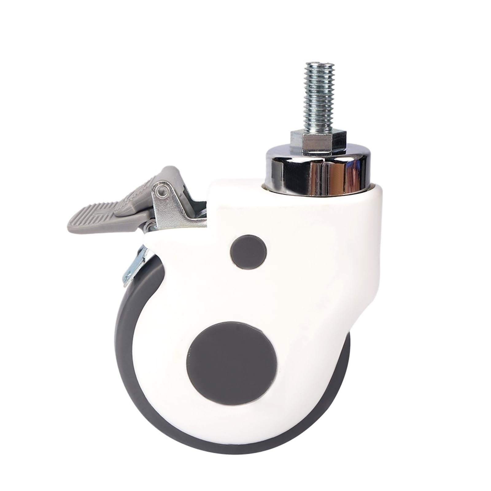 MXXDMOPD 1 Piece/5 inch M16 Screw TPR Caster Swivel Wheel(With Brake)