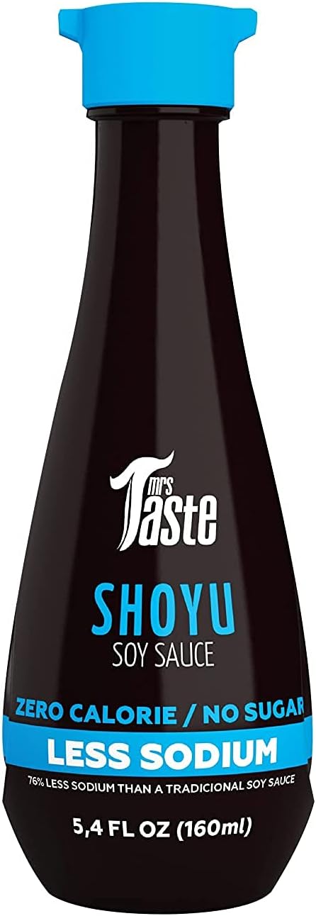 Mrs Taste Sugar Free Soy Sauce, Zero Calories, Low Sodium, Zero Sugar, Keto Friendly, Paleo Friendly, Shoyu Soy, Condiments and Sauces, 5.4 oz, Free Pea Pops Protein Chips