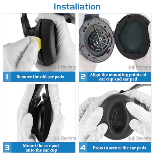 Image of Geekria Sport Cooling-Gel Replacement Ear Pads for Anker Soundcore Life Q20, Q20+, Q20i, Life 2 (Not Fit for Life 2 Neo) Headphones Ear Cushions, Repair Parts (Black)