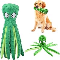 RAYITO Octopus Dog Toys, No Stuffing Squeaky Dog Toys Interactive Octopus Dog Chew Toys with Crinkle Paper for Small Medium Dogs Playing and Training (Multicolor)