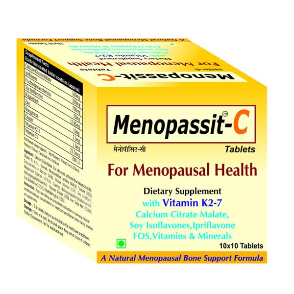 Shrey's Menopassit-C | Menopause Support & Bone Health Supplement | With Calcium, Vitamin D3, K2 & Natural Plant Based Ingredients | Supports Hormonal Balance, Bone Strength & Immunity – 100 Tablets-picture-15