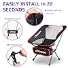 Portable Camping Chair, Ultralight Durable Foldable Chair for Outdoor Camp,Travel, Beach, Picnic, Garden, Sport Sturdy Frame, Comfortable Collapsible Lawn Chair, Supports 330Lbs