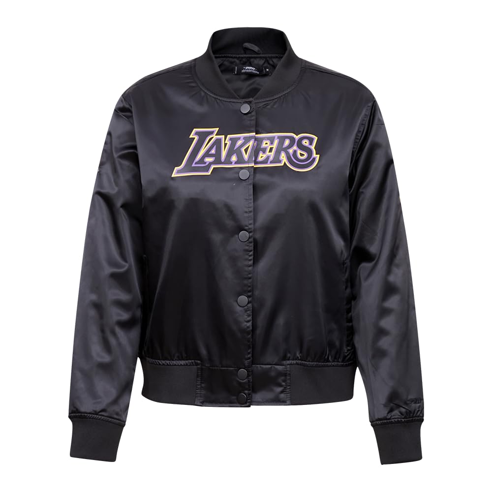Pro Standard Womens NBA Los Angeles Lakers Classic Chenille Satin Jacket Black M