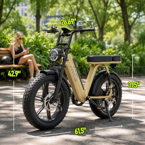Image of TST Electric Bike for Adults, 1500W Peak Motor 60 Miles Fat Tire Ebike with 48V 15 /30Ah Removable Battery 20 inch Fat Tire E Bike, Full Suspension and 7-Speed,Off-Road Electric Bicycle for City Commuting