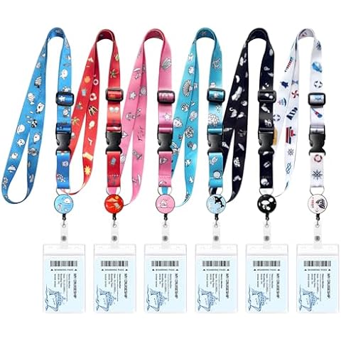 Vzrflee Cruise Lanyards, 6 Pack Retractable Cruise Lanyard for Cruise Ship Cards Cruise Must Have Carnival Cruise Lanyard Cruise Essentials for All Cruises Cover