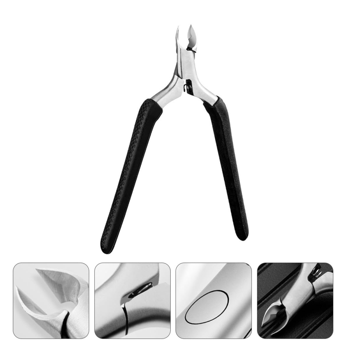 Dead Skin Barb Trimming Scissor Black Pedicure Tool Stainless Steel Nail Barb Trimmer with Anti-skid Handle for Precise Nail Care and Safe Cuticle Removal