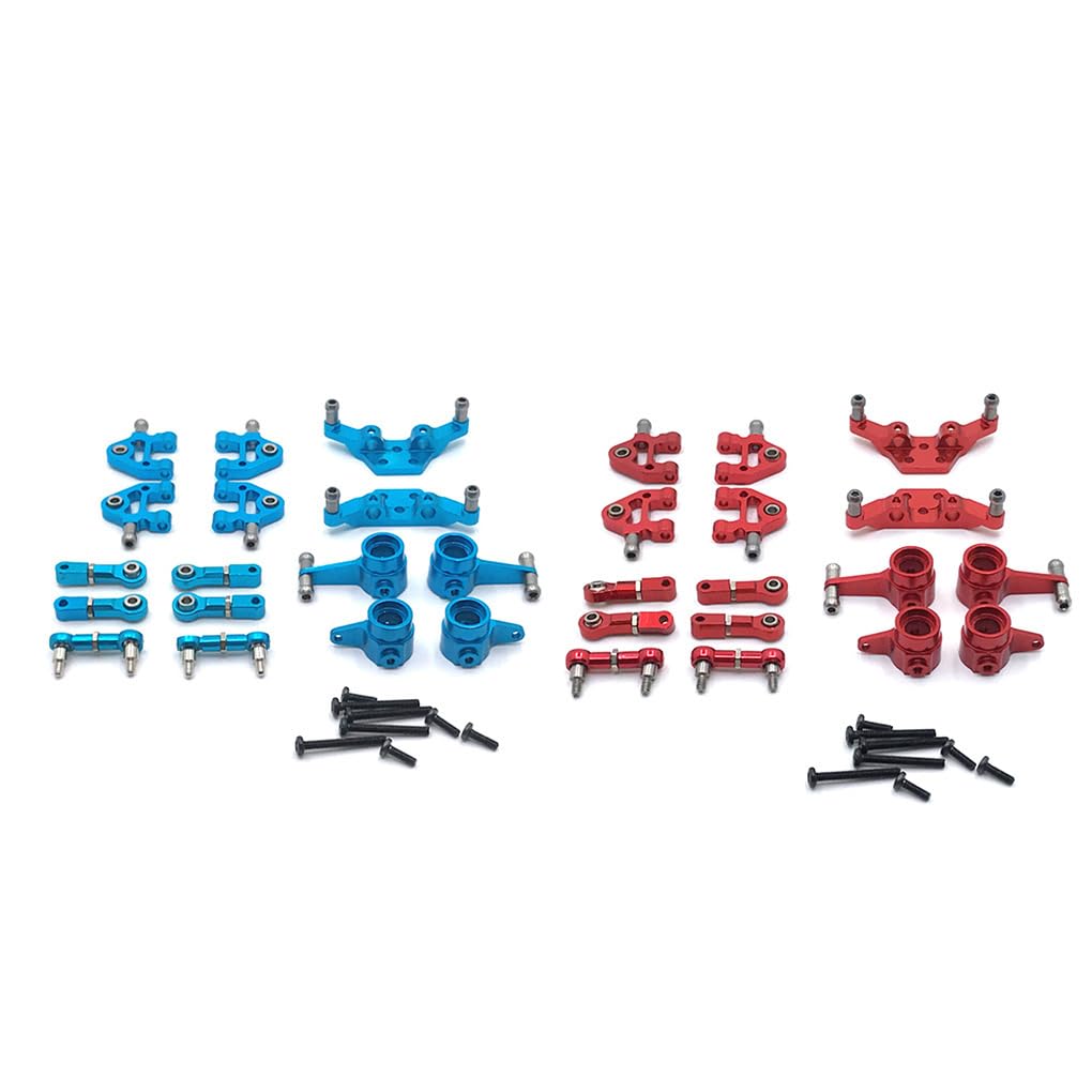 1/28 RC Auto In Metallo Aggiornamento Asta di Sterzo Set Parti Modificate Auto-styling di Ricambio per WLtoys K969 K979 K989 K999 P929, Blu