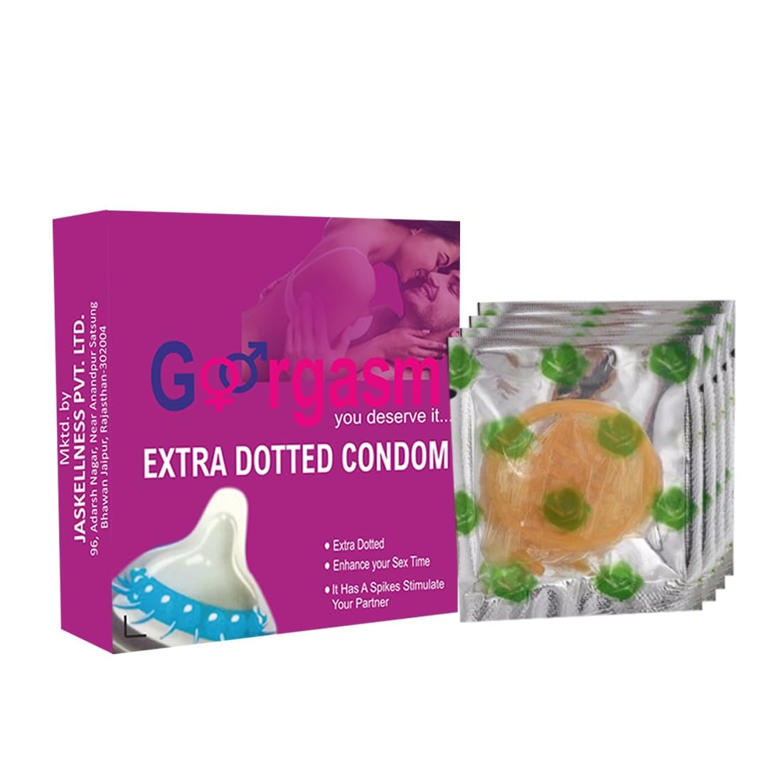 Goorgasm Dotted Time Delay Climax Delay Extra time Condoms For Men(Pack of 3)-image-41