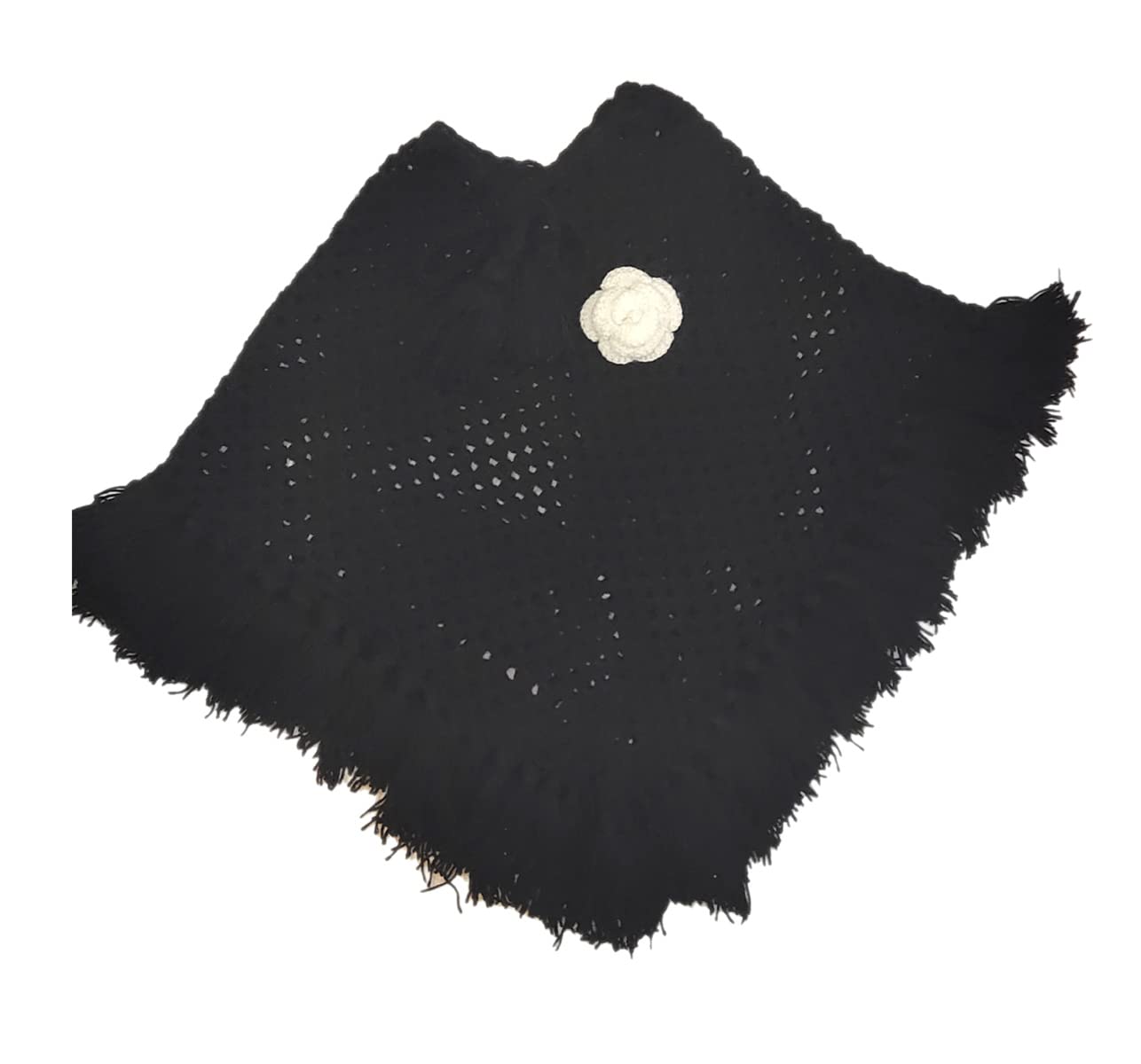 cute collection Handmade Woolen Poncho for baby girls (0-6 Months, Black)-picture-52