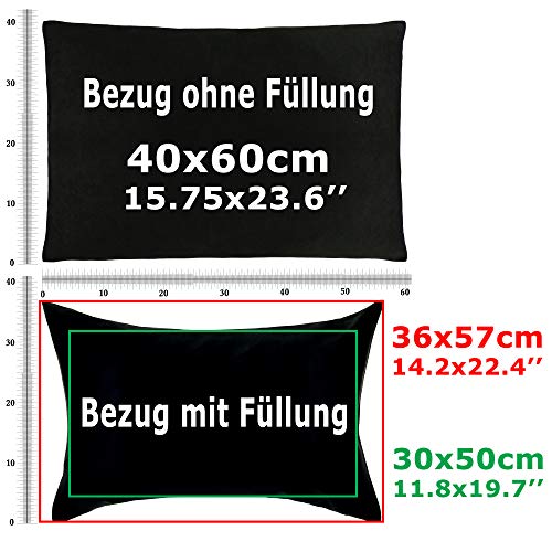 EXPRESS-STICKEREI K9 Kissen mit Füllung & Pfote Hunde Accessoire Polizeihund Geschenk für Hundeliebhaber Hundestaffel Dekokissen Hundemama Wohnzimmer Zierkissen Sofakissen groß | 40x60cm | schwarz