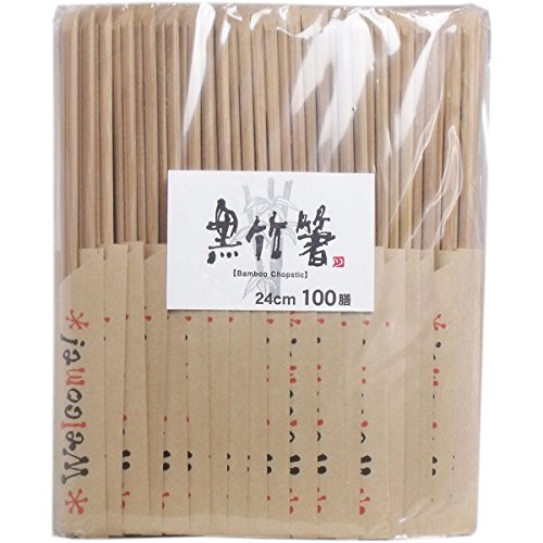 大黒工業 黒竹箸 WELLCOME 100膳袋入 24cm 824393