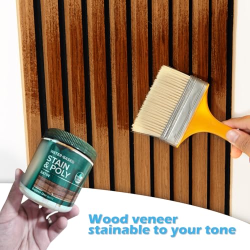 Image of Art3d 48 x 24 Inch 3D Fluted Soundproof Wood Slat Wall Panel, 2-Pack, Teak
