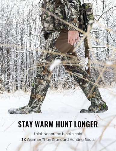 TIDEWE Men's Hunting Boots, Waterproof Insulated Rubber Boots with 5mm Neoprene, 600g Warmth, Odor-Control Lining, Lightweight EVA Outsole, Adjustable Calf Gusset, Slip-Resistant Grip3