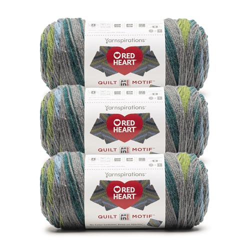 Image of Red Heart All in One Quilt Motif Yarn for Crocheting, Cherished, 3-Pack