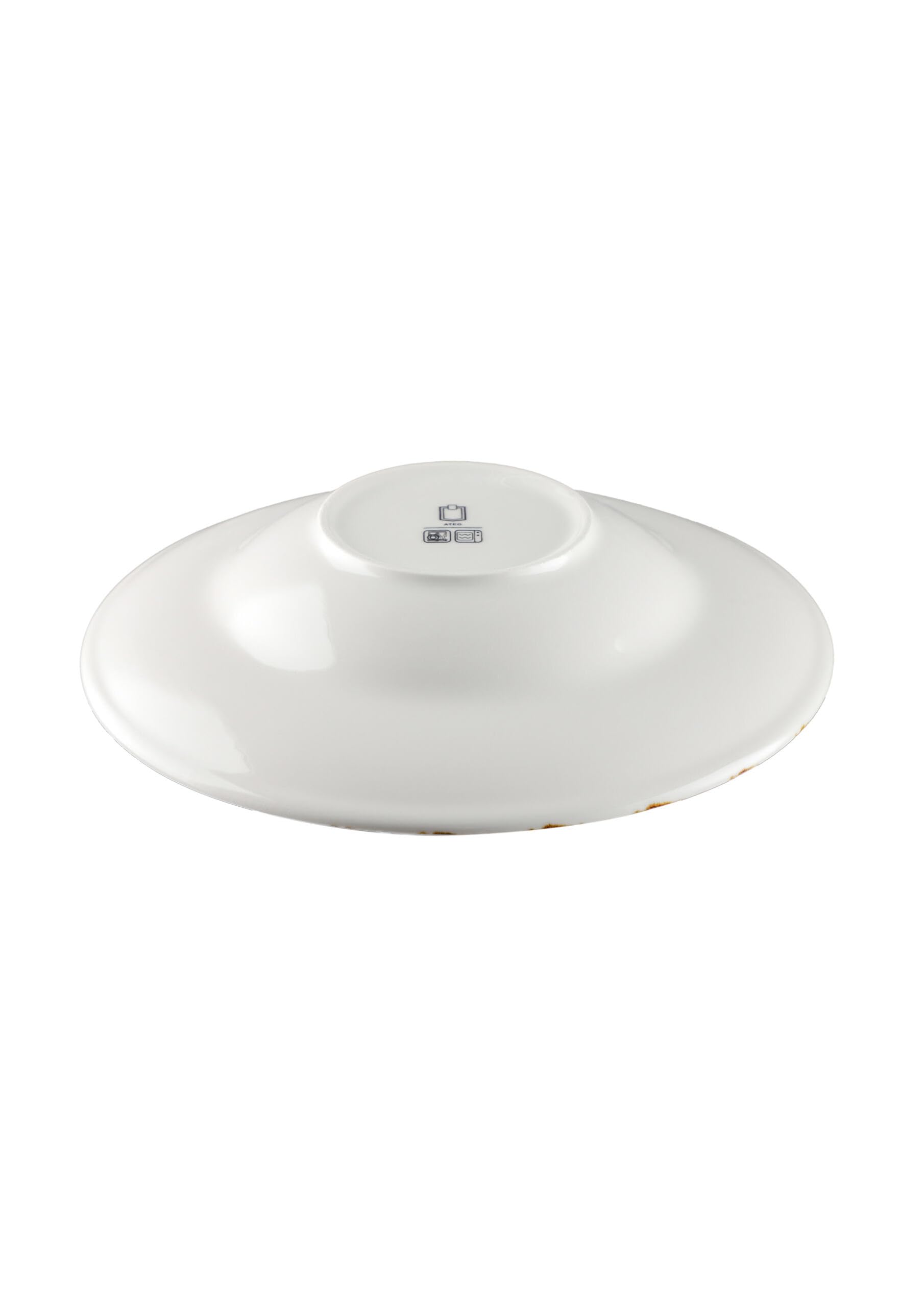 METRO Professional Plato para Pasta Ateo, Porcelana, 27 cm de Diámetro, Beige con Borde Decorativo, Apto para Microondas y Lavavajillas, Pack de 4