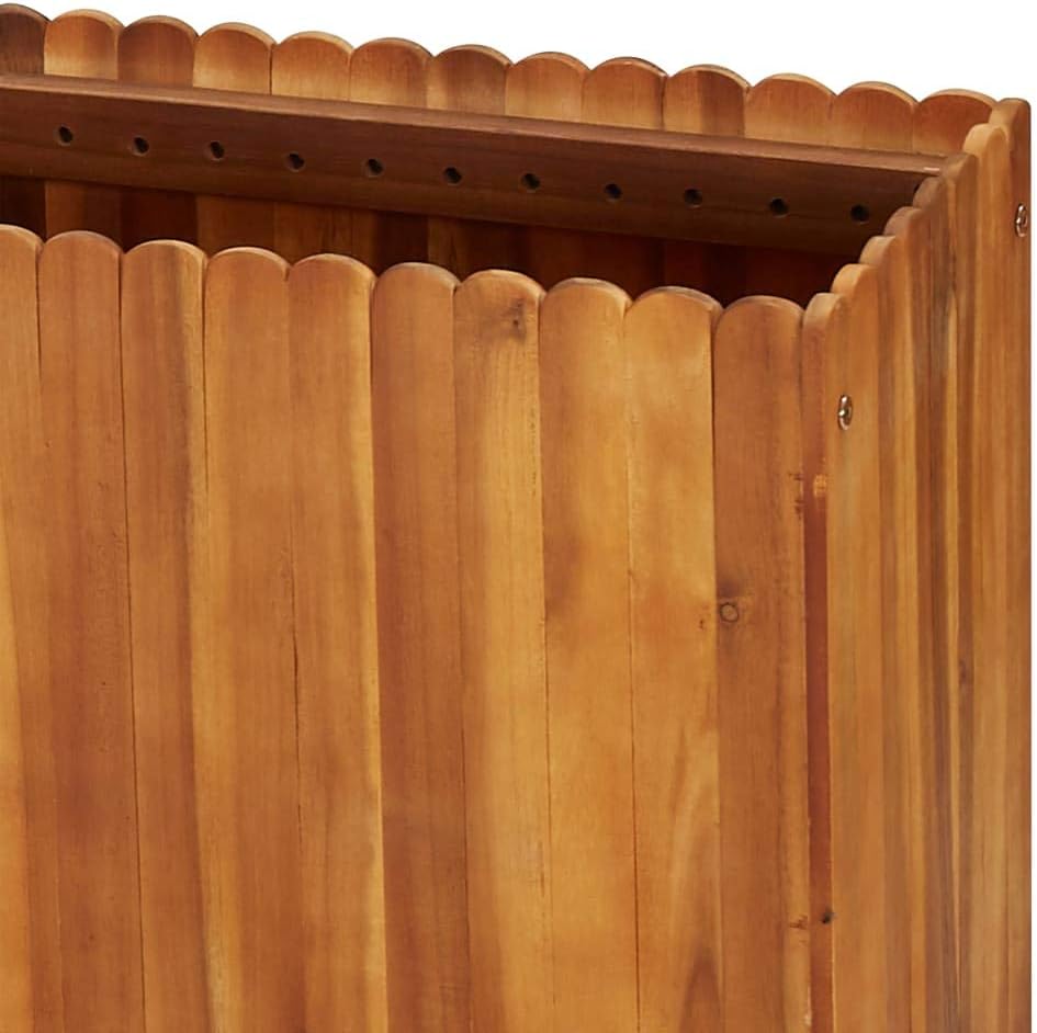 Large 78.7 x 19.7 in Acacia Wood Raised Garden Bed, Rustic Rectangular Planter Box with Slatted Design, Oiled Brown Outdoor Elevated Bed for Patio, Terrace and Backyard