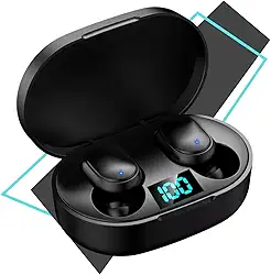 Fone de Ouvido Bluetooth Foninho Sem Fio Wireless 5.1 Duplo Com Visor Premium Compatível Com Iphone Android