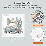 WSLWXSHM 5D Special Shape Diamond Art Kits for Beginners, Diamond Painting Kits for Adults Sewing Machine, Crystal Rhinestones Diamond Painting for Home Wall Decoration Gift 12×12inch/30×30cm