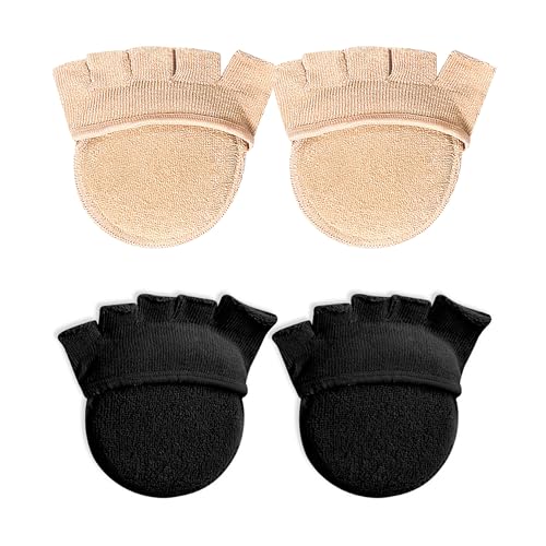 Image of SooGree 2Pairs Toe Topper Half Socks - Ball of Foot Cushions, Forefoot Pads for Women No Show Socks