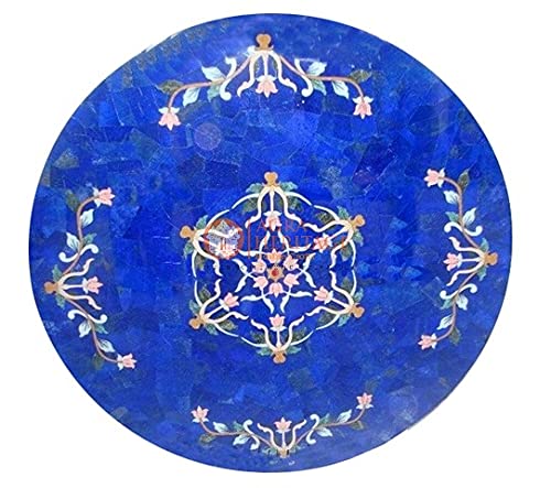 Rare Lapis Lazuli Stone Art Marble Dining Center Coffee Table Top