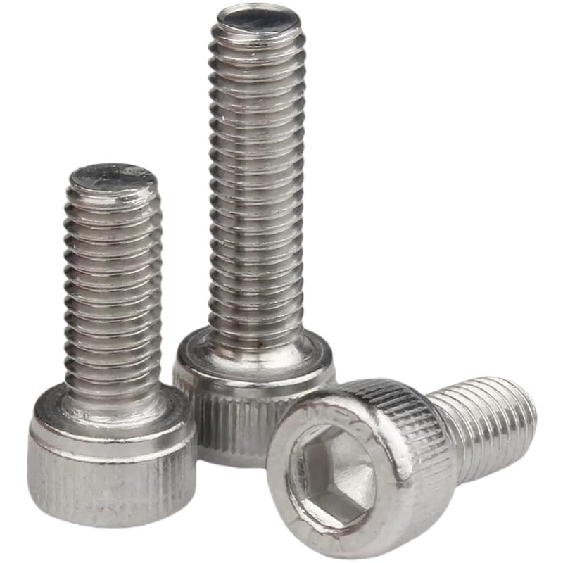 M7 SS304 Stainless Steel Allen Screw Hex Socket Bolt Cap Head Screws Pitch 1.0 (2,M7 x 1.0 x 10mm)