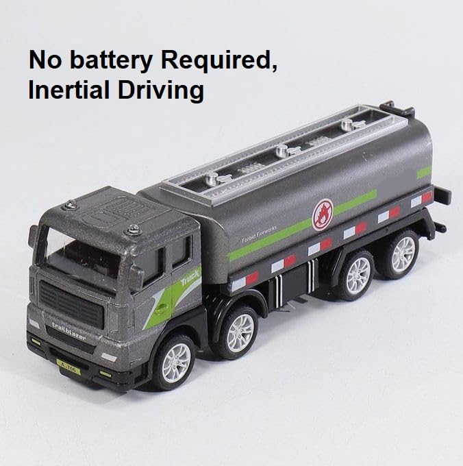 Image of Unbreakable Friction Power Fuel Truck Die cast Alloy Model Water Tanker Toy for 3+ Years Old Kids Boys Girls Engineering Construction Vehicle