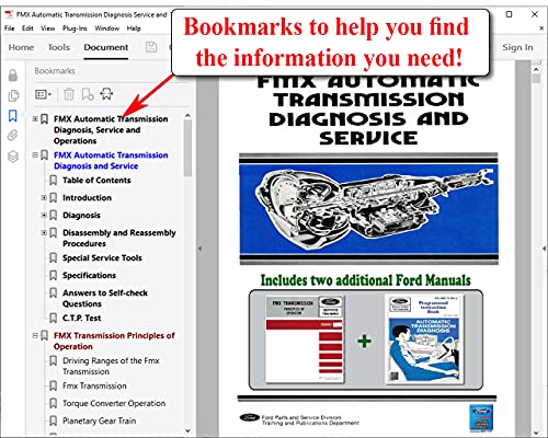 Ford FMX Automatic Transmission Diagnosis, Service, and Training Manual (USB)