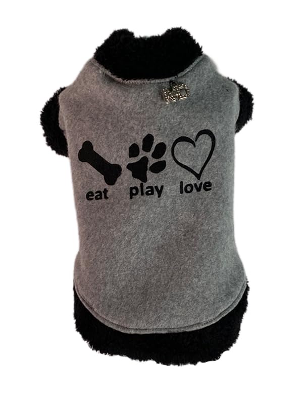 MINIDOG Small Dog Fleece Vest (Grey, L)