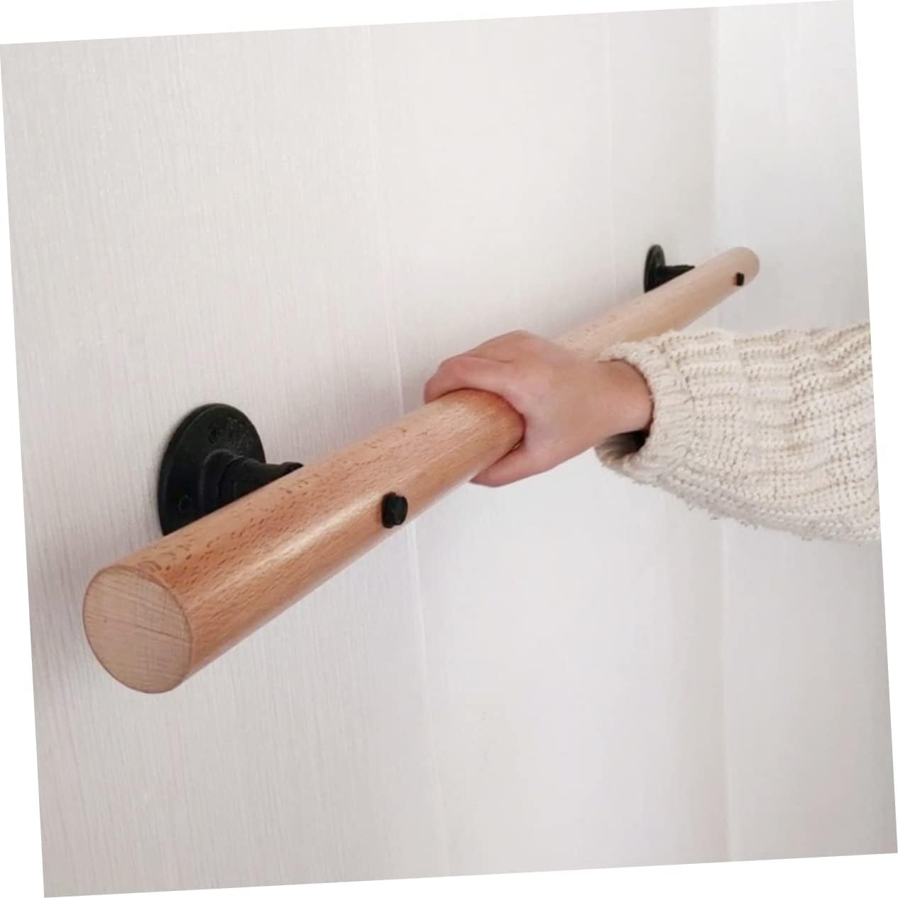 Artibetter 2pas Stair Rail Bracket for Indoor Stairs Wall Mount Hand Rail Brackets for Handrail Black Handrail Support for Home Office Store Hotel