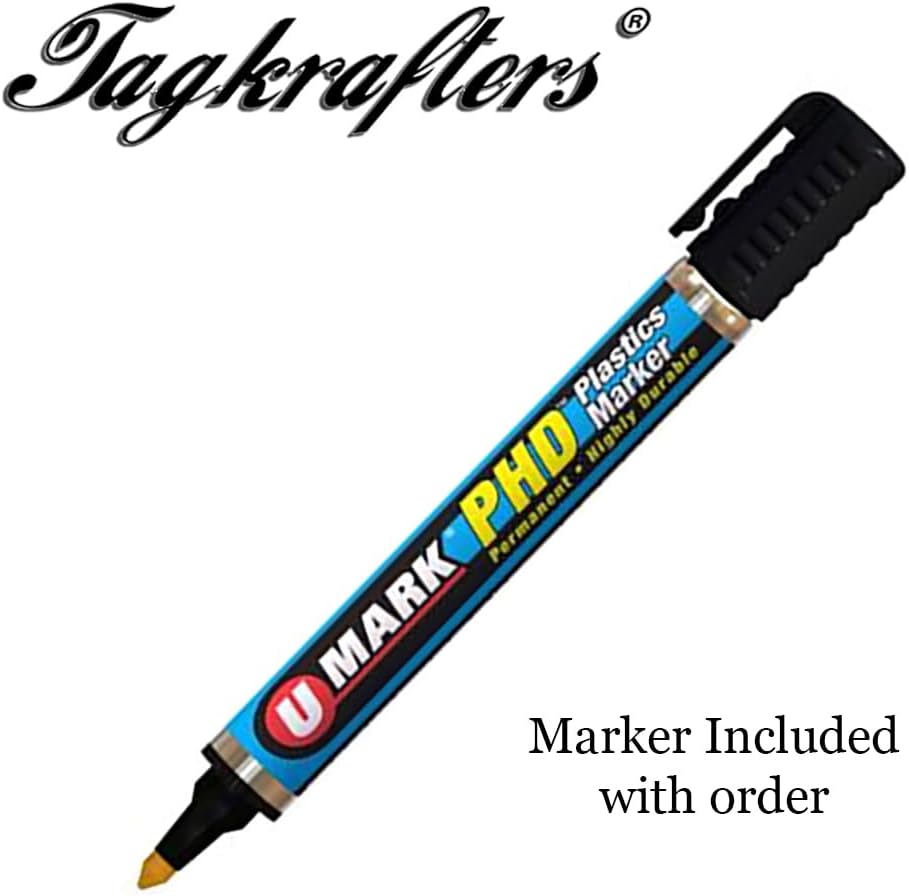 7" x 1" Yellow with Marker - 500 Pcs - Plastic Plant Tags and Labels - Wrap Around Thermal Plastic - Nursery Garden Tree Labels | Made in The USA |