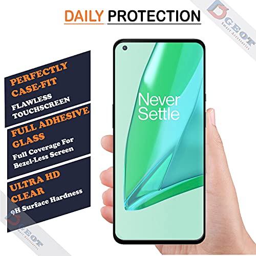 Image of Edge to Edge 11D Tempered Glass Screen Protector for Oneplus 9 5G (Black)|With Easy Installation Kit|Impact Absorb|Full Adhesive Glass (Pack Of 1)