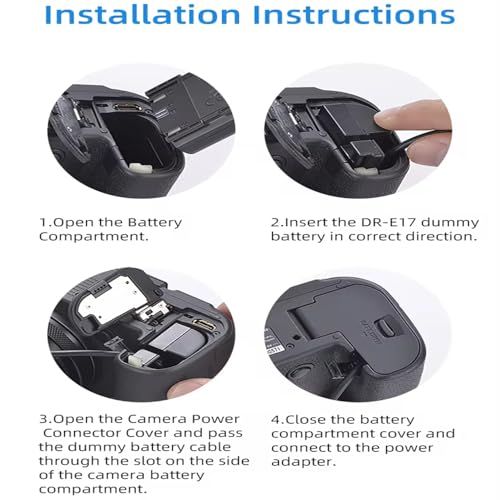 Image of SSK LP-E17 Dummy Battery with 8.4V 3A AC Power Supply Adapter DC Coupler Kit Compatible with Canon EOS RP /M3 /M5 /850D /200D